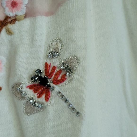 Blumarine Cream Sweater with Pink Floral Design - Picture 3 of 12